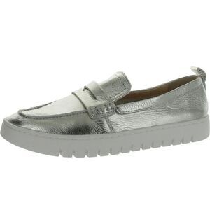 VIONIC Uptown Flats Shoes Loafers Leather Silver Comfort Size 8.5 New
